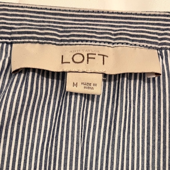 Loft - blue and white pin stripe bottom down. - Picture 3 of 4